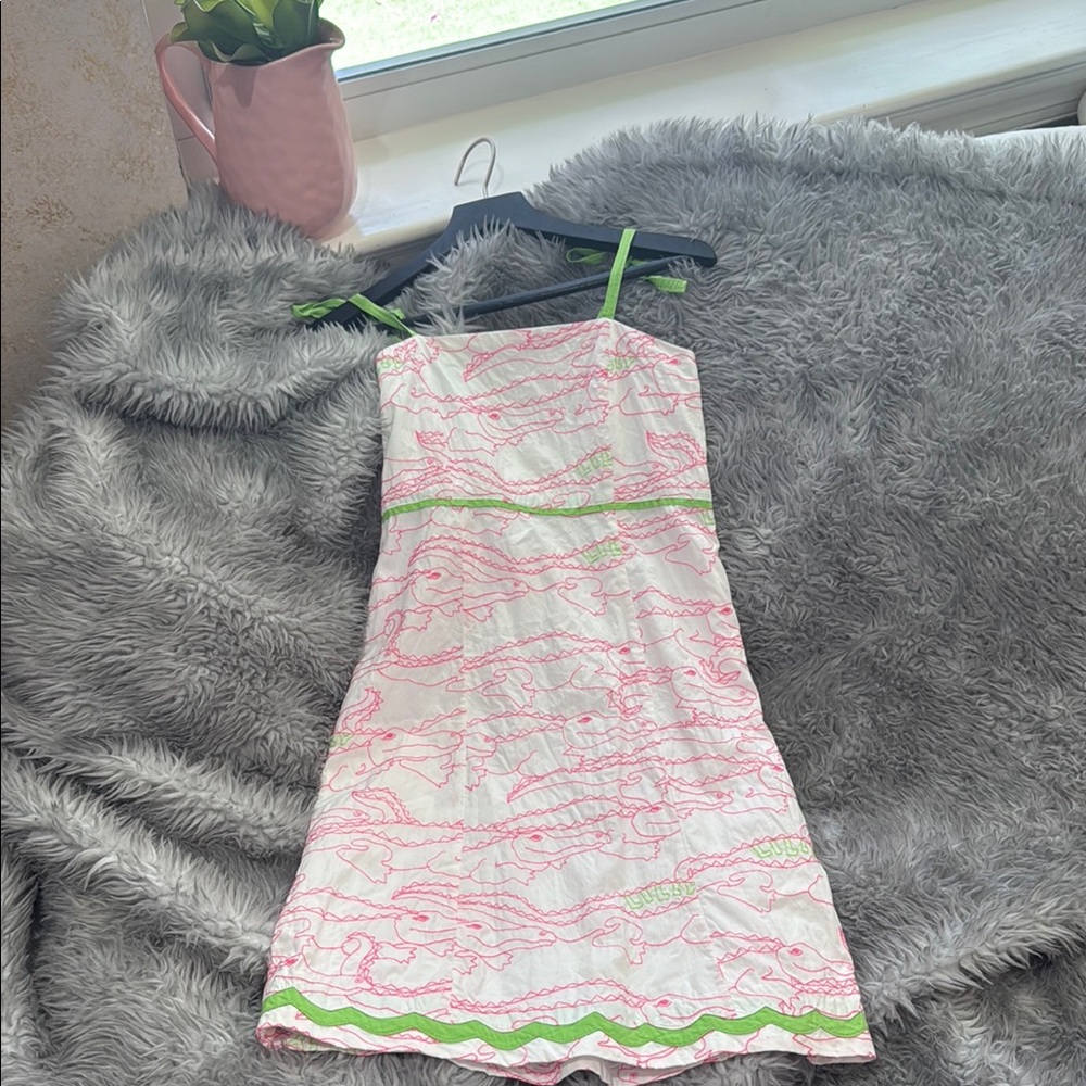 Lilly Pulitzer Pink and Green Kids summer ☀️💖🌴Casual Dress - Picture 3 of 7